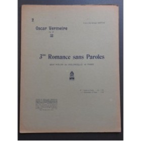 VERMEIRE Oscar Romance sans Paroles No 3 Piano Violoncelle ca1915