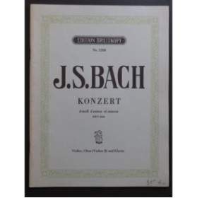 BACH J. S. Concerto in D minor Hautbois Violon Piano