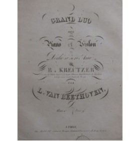 BEETHOVEN Sonate op 47 Kreutzer Piano Violon ca1829