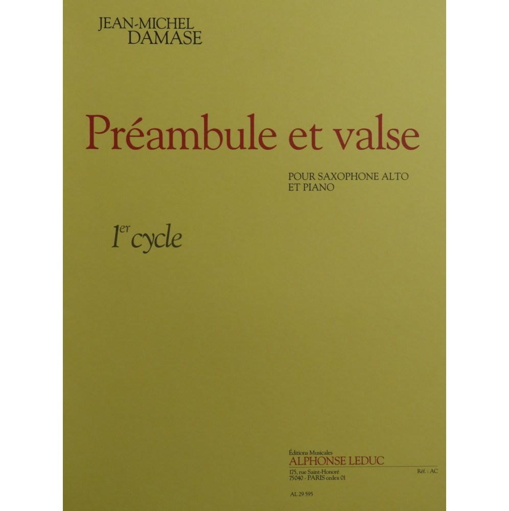 DAMASE Jean-Michel Préambule et Valse Saxophone Piano 2004