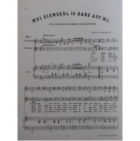 Mei Dirnderl is Harb auf Mi Allemannisches Volkslied Chant Piano Guitare ca1855