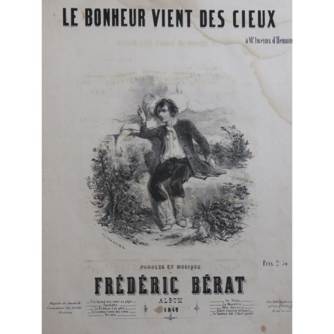BÉRAT Frédéric Le Bonheur vient des Cieux Nanteuil Chant Piano 1849