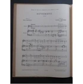RENARD Casimir Novembre Chant Piano 1913