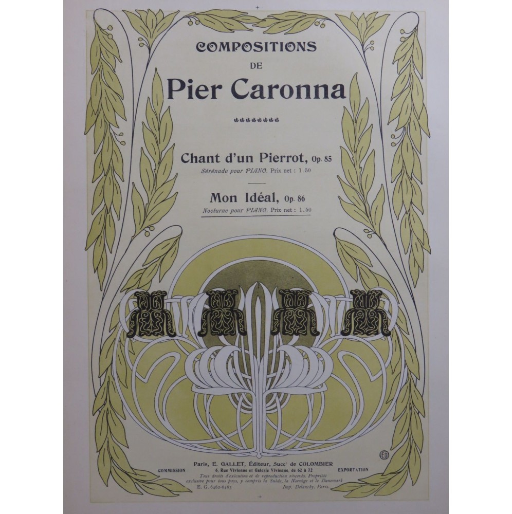 CARONNA Pier Mon Ideal ! Piano ca1905