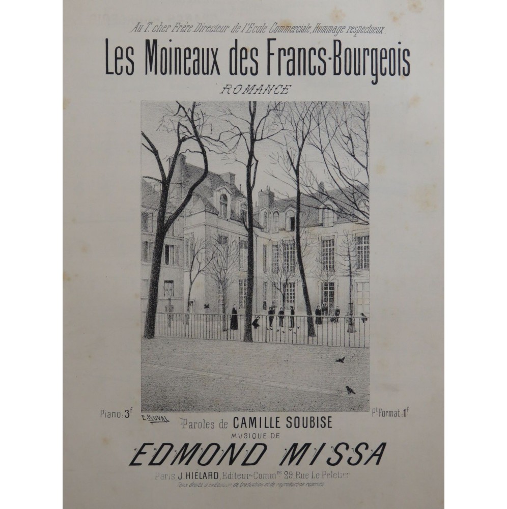 MISSA Edmond Les Moineaux des Francs-Bourgeois Chant Piano ca1890