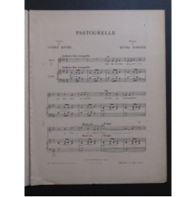 RABAUD Henri Pastourelle Chant Piano 1909