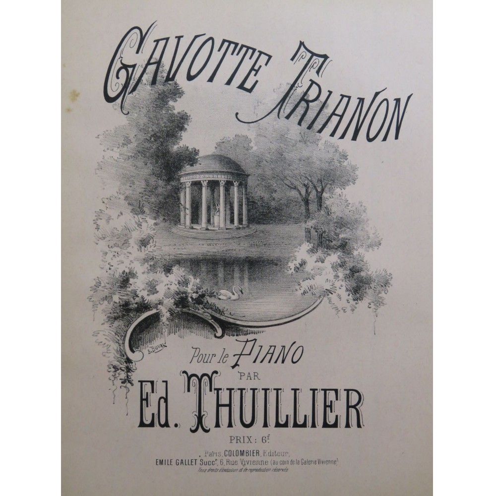 THUILLIER Edmond Gavotte Trianon Piano ca1890