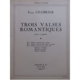 CHABRIER Emmanuel Trois Valses Romantiques 2 Pianos 4 mains