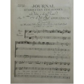GRESNICK Antoine-Frédéric Parto e vero Chant Orchestre 1786