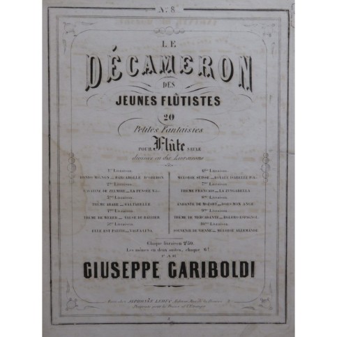 GARIBOLDI Giuseppe Le Décameron No 8 Flûte solo ca1858
