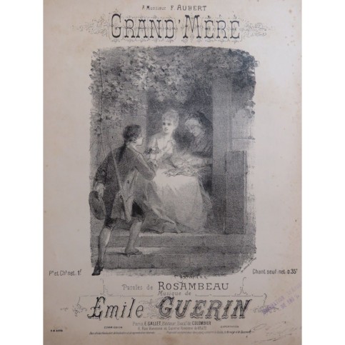 GUÉRIN Émile Grand-Mère Chant Piano ca1900