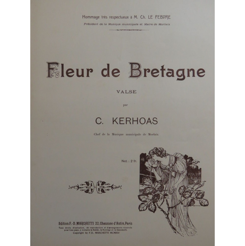 KERHOAS C. Fleur de Bretagne Piano 1914