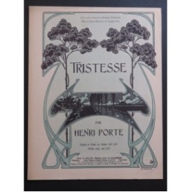PORTE Henri Tristesse Violon Piano ou Orgue ca1915