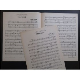 PORTE Henri Tristesse Violon Piano ou Orgue ca1915