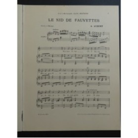 AUBERT Gaston Le Nid de Fauvettes Pousthomis Piano Chant 1911