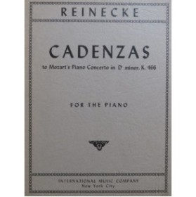 REINECKE Carl Cadenzas to Mozart's Piano Concerto K 466 Piano