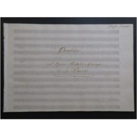 PACINI Giovanni Adelaide e Comingio Cavatina Manuscrit Chant Piano ca1820