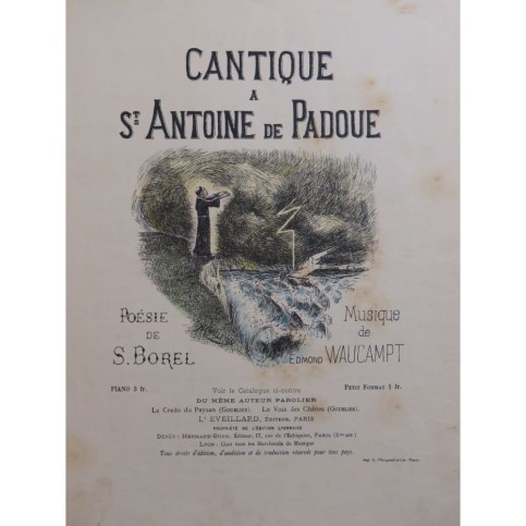 WAUCAMPT Edmond Cantique à St Antoine de Padoue Chant Piano ou Orgue