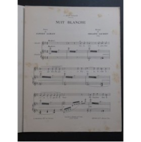 GAUBERT Philippe Nuit Blanche Chant Piano 1912