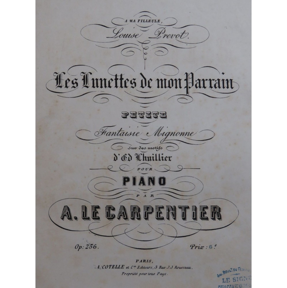 LE CARPENTIER Adolphe Les Lunettes Piano ca1860