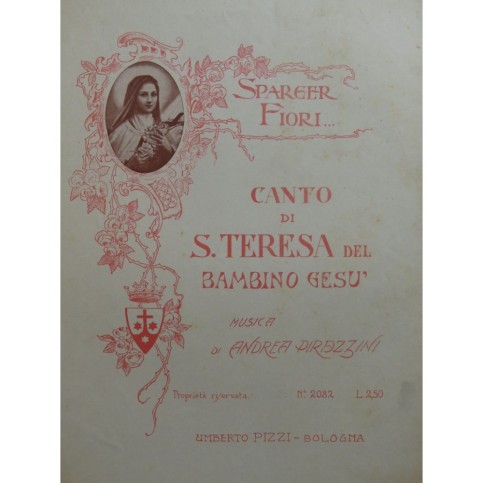PIRAZZINI Andrea Canti di S. Teresa del Bambino Gesu Chant Piano 1925