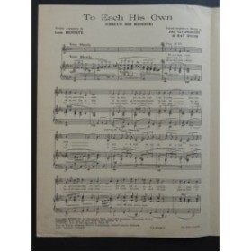LIVINGSTON Jay EVANS Ray To Each His Own Chant Piano 1946