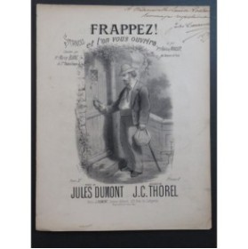 THOREL J. C. Frappez et l'on vous ouvrira Dédicace Chant Piano ca1870