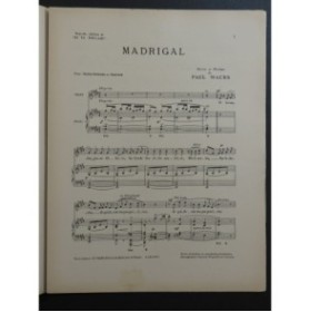 WACHS Paul Madrigal Chant Piano ca1890