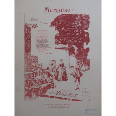 MASSENET Jules Marquise Chant Piano ca1881