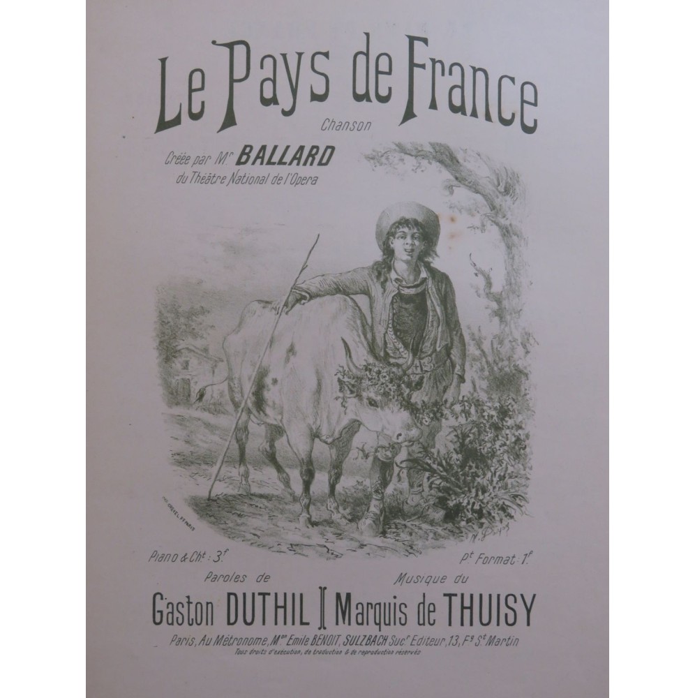 DE THUISY Le Pays de France Chant Piano