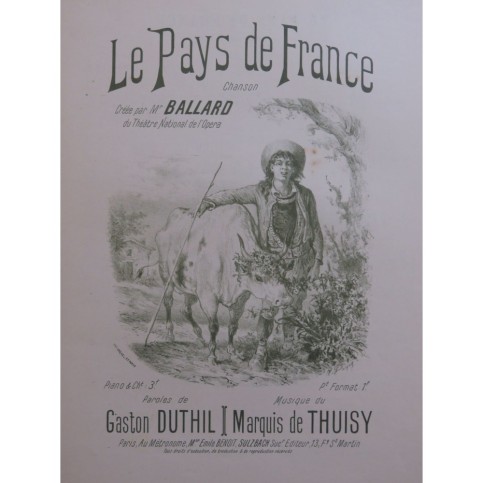 DE THUISY Le Pays de France Chant Piano