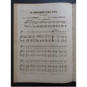 LHUILLIER Edmond Le Compliment à Grand-Papa Chant Piano ca1856