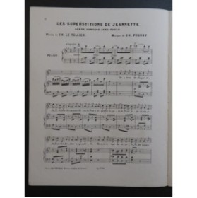 POURNY Charles Les Superstitions de Jeannette Chant Piano ca1860