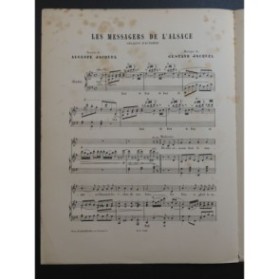 JACQUEL Gustave Les Messagers de l'Alsace Chant Piano ca1896