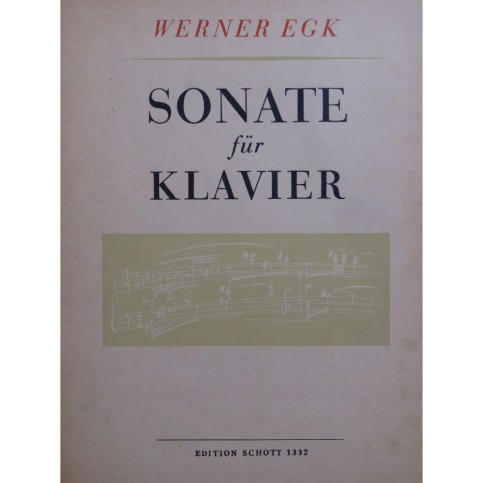 WERNER Egk Sonate Piano 1948