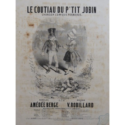 ROBILLARD Victor Le Coutiau du P'tit Jobin Chant Piano ca1850