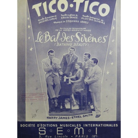 ZEQUINHA Abreu Tico-Tico Chant Piano 1945