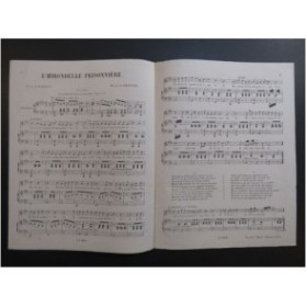 COLLIGNON Gustave L'Hirondelle Prisonnière Chant Piano ca1850