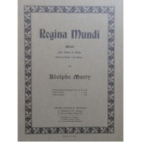 MARTY Adolphe Regina Mundi Chant Orgue Violon Harpe