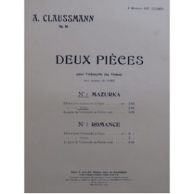 CLAUSSMANN Aloÿs Mazurka Piano Violon ca1910