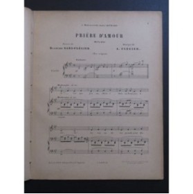 FLÉGIER A. Prière d'Amour Chant Piano ca1900