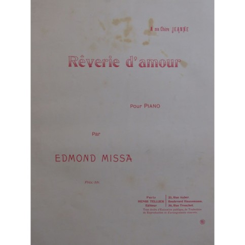 MISSA Edmond Rêverie d'amour ! Piano