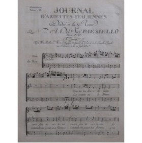 PAESIELLO Giovanni Non mi vedrai dolente Chant Orchestre 1786