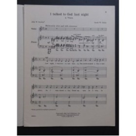 GUION David W. I Talked to God last night Piano Chant 1940