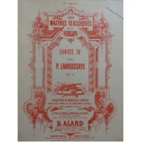 LAHOUSSAYE Pierre Sonata No 4 Piano Violon
