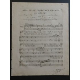 FIORAVANTI Valentino La Cantatrici Villane No 5 Chant Piano ou Harpe ca1810