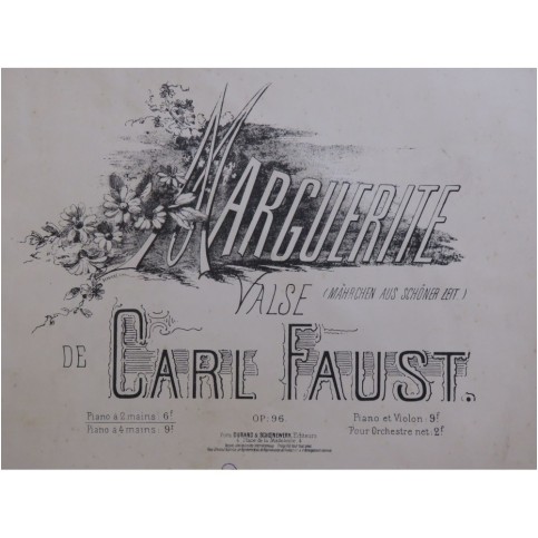 FAUST Carl Marguerite Piano ca1890