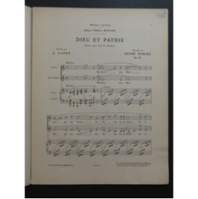 EYMIEU Henry Dieu et Patrie Chant Piano ou Harpe
