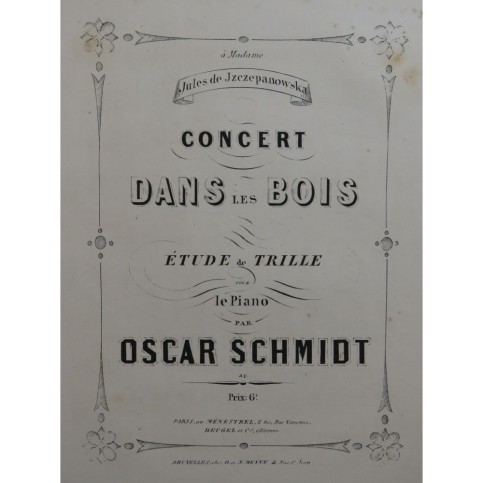 SCHMIDT Oscar Concert dans les Bois Piano ca1855