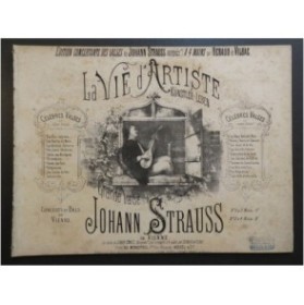 STRAUSS Johann La Vie d'Artiste Piano 4 mains ca1873